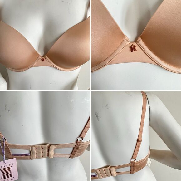 Savage X Fenty Bra 38D Nude Microfiber Push-up Cage Back Contemporary - Picture 7 of 10